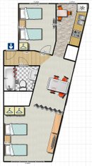 Outline of 2-bedroom corporate apartment